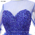 Jancember HTL1395 azul vestido de noche de alta calidad diseñador de manga larga vestidos de mujer